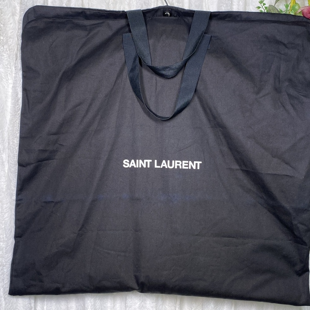 VGUC Saint Laurent Black Garment Bag 45” x 23.5” Saint Laurent Hangar included!